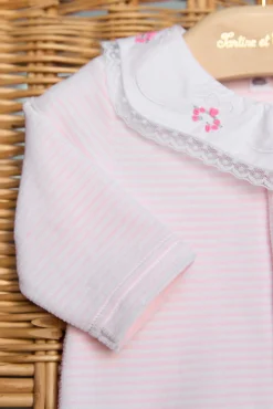 Pyjama Rose pâle à rayures