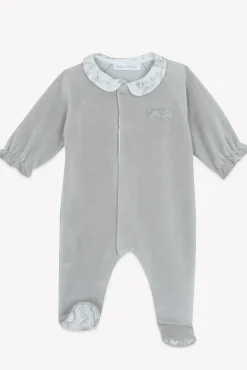 Pyjama Gris en velours imprimé inspiration toile de jouy