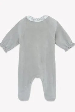 Pyjama Gris en velours imprimé inspiration toile de jouy