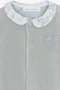 Pyjama Gris en velours imprimé inspiration toile de jouy