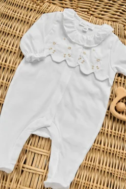 Pyjama Blanc col volanté