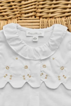 Pyjama Blanc col volanté