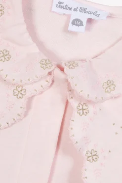 Pyjama Rose pâle volanté