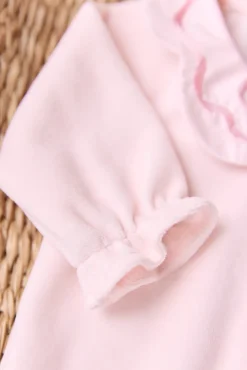 Pyjama Rose pâle velours nœuds