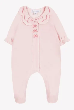 Pyjama Rose pâle velours nœuds