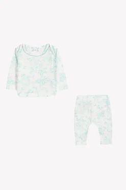 Pyjama deux pièces Vert d'eau inspiration Toile de Jouy