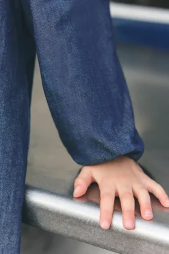 Robe Chambray col claudine