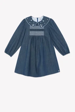 Robe Chambray col claudine