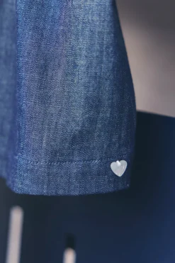 Robe Chambray col claudine