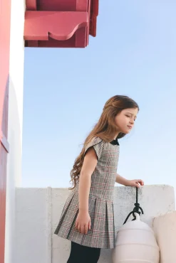 Robe Chataigne à carreaux