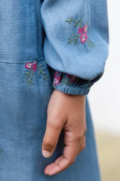 Robe Denim fleurs