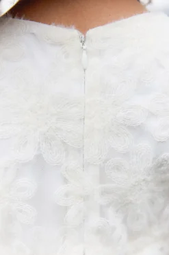Robe Ecru tulle fleuri