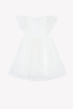 Robe Ecru en voile brodé