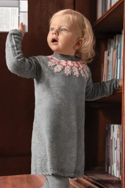 Robe Gris chiné broderies