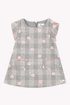 Robe Gris chiné fleurs