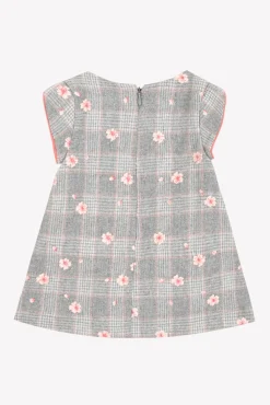 Robe Gris chiné fleurs