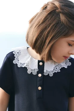 Robe Marine col volanté