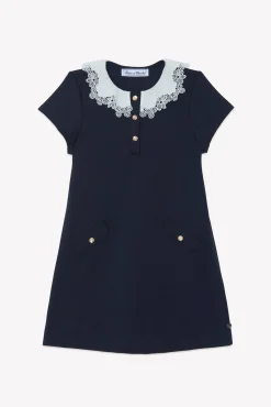 Robe Marine col volanté