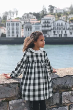 Robe Noir à carreaux