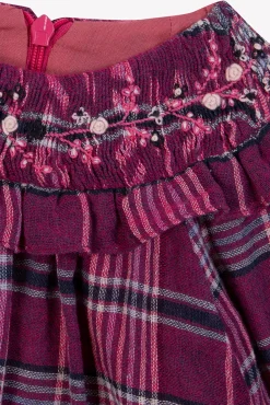 Robe Prune à carreaux