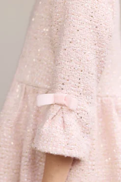 Robe Rose pâle en tweed