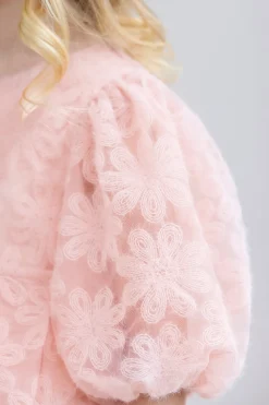 Robe Rose poudré tulle fleuri