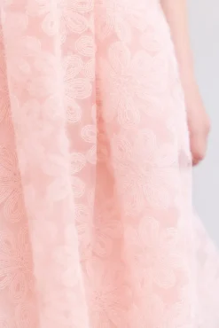 Robe Rose poudré tulle fleuri