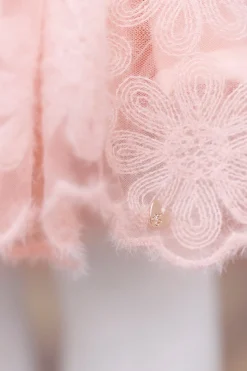 Robe Rose poudré tulle fleuri