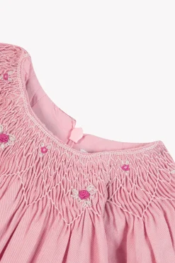 Robe Rose pâle col smock