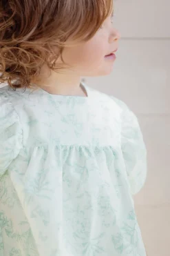 Robe Vert d'eau inspiration Toile de Jouy