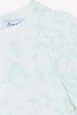 Robe Vert d'eau inspiration Toile de Jouy