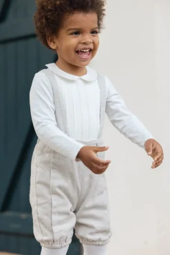 Salopette Beige chiné à boutons