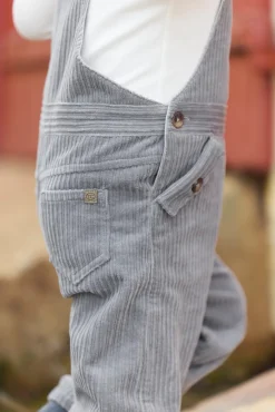 Salopette longue Gris moyen en velours