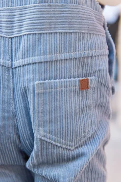 Salopette longue Bleu grisé en velours