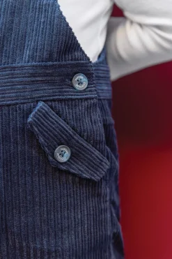 Salopette longue Marine en velours