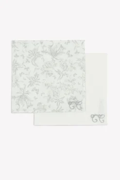 Set de 2 Langes Imprimé inspiration Toile de Jouy gris