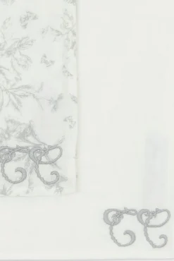 Set de 2 Langes Imprimé inspiration Toile de Jouy gris