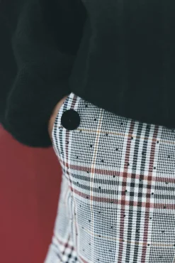 Short Chataigne à carreaux