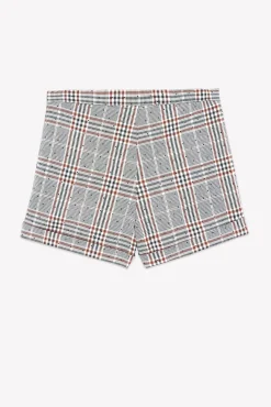 Short Chataigne à carreaux
