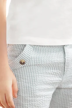 Short Emeraude rayures