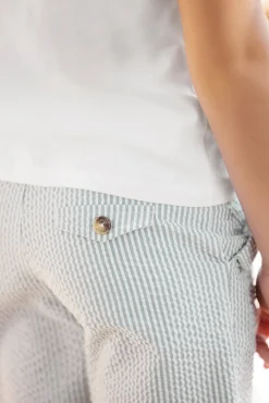 Short Emeraude rayures