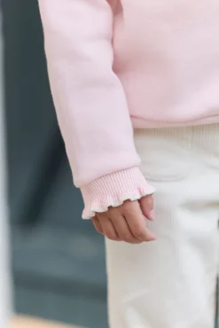 Sweat Rose poudré illustration fleurs