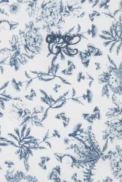 Tour de lit Imprimé inspiration toile de jouy bleu