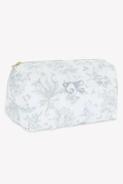 Trousse de toilette Imprimé inspiration toile de jouy gris