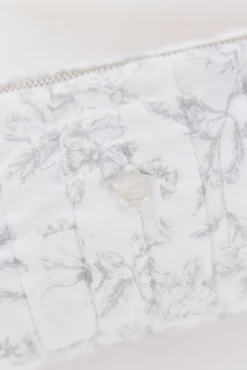 Trousse zippée Imprimé inspiration Toile de Jouy gris