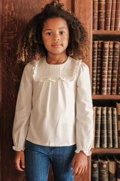 T-shirt Ecru volanté