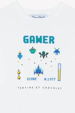 T-shirt Bleu électrique illustration gamer