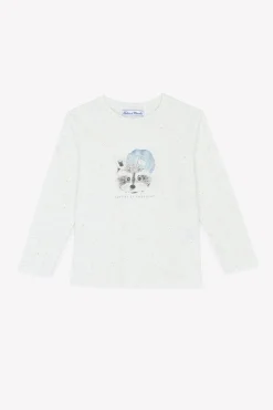 T-shirt Ecru illustration raton laveur