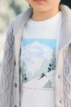 T-shirt Ecru illustration douceur alpine