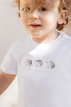 T-shirt Blanc illustration hérissons